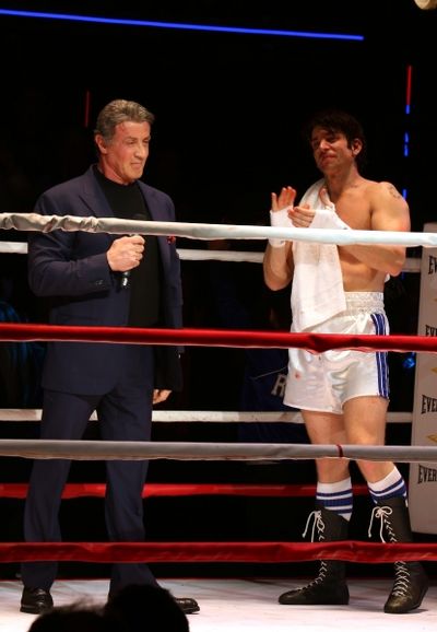 Sylvester Stallone gets back in the ring with Andy Karl  Photo