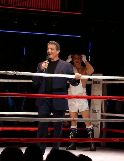Sylvester Stallone gets back in the ring with Andy Karl  Photo