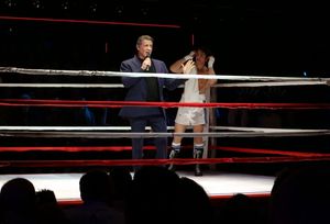 Sylvester Stallone gets back in the ring with Andy Karl  Photo
