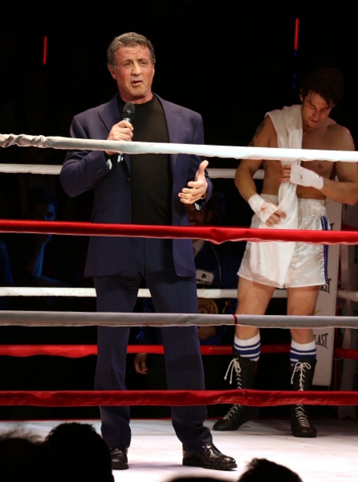 Sylvester Stallone gets back in the ring with Andy Karl  at 