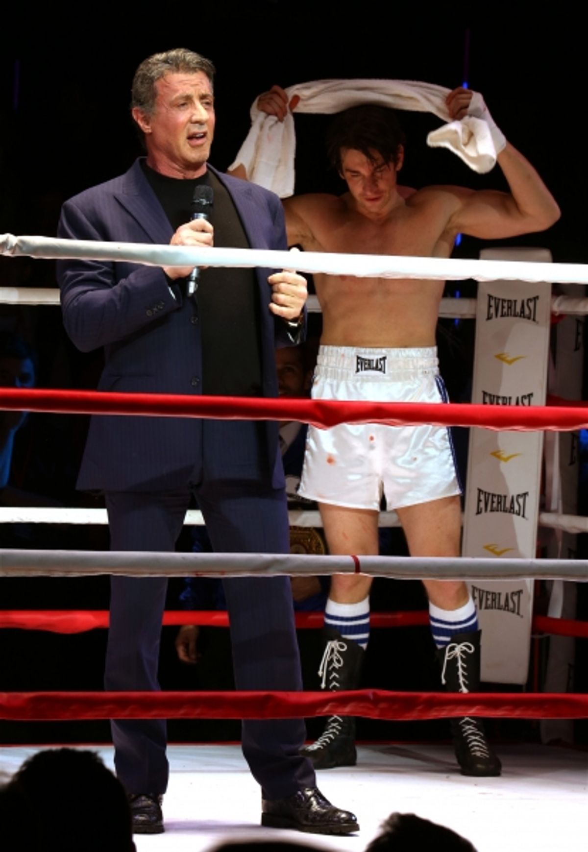 Sylvester Stallone gets back in the ring with Andy Karl  at 