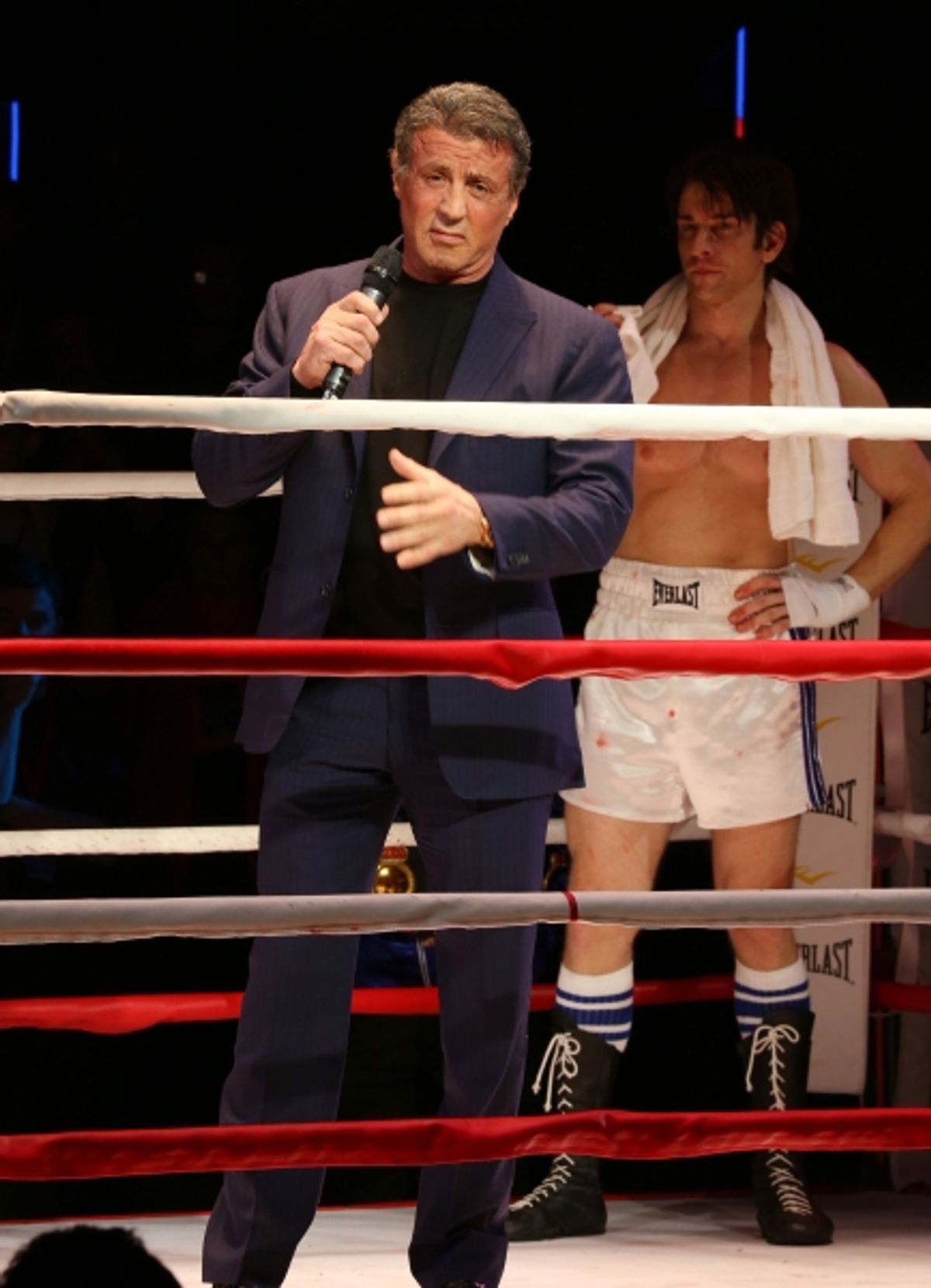 Sylvester Stallone gets back in the ring with Andy Karl  at 