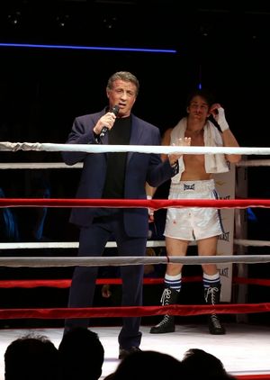 Sylvester Stallone gets back in the ring with Andy Karl Photo