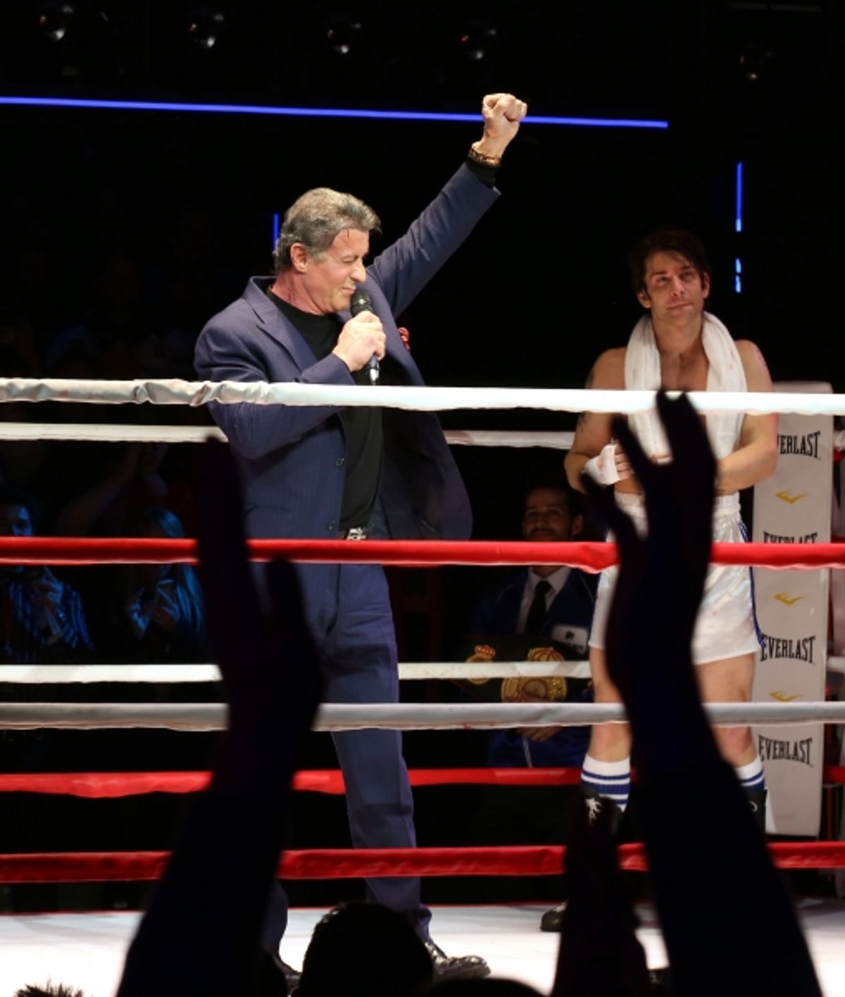 Sylvester Stallone gets back in the ring with  Andy Karl  at 