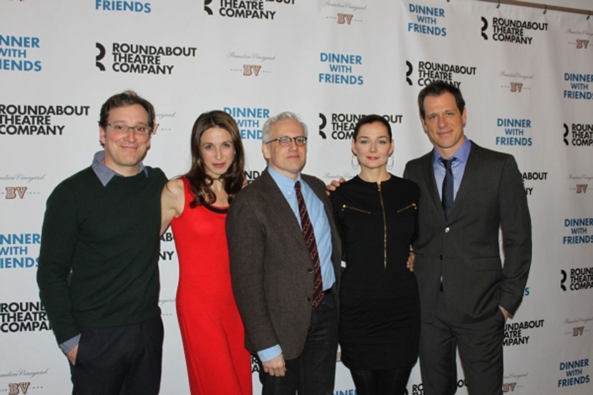 Jeremy Shamos, Marin Hinkle, Heather Burns, playwright Donald Margulies, Heather Burns, Darren Pettie at 