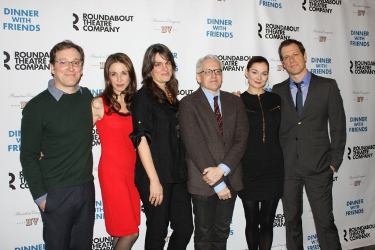 Jeremy Shamos, Marin Hinkle, Heather Burns, playwright Donald Margulies, Heather Burns, Darren Pettie at 