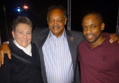 k.d. lang, Rev. Jesse Jackson and Dule Hill Photo