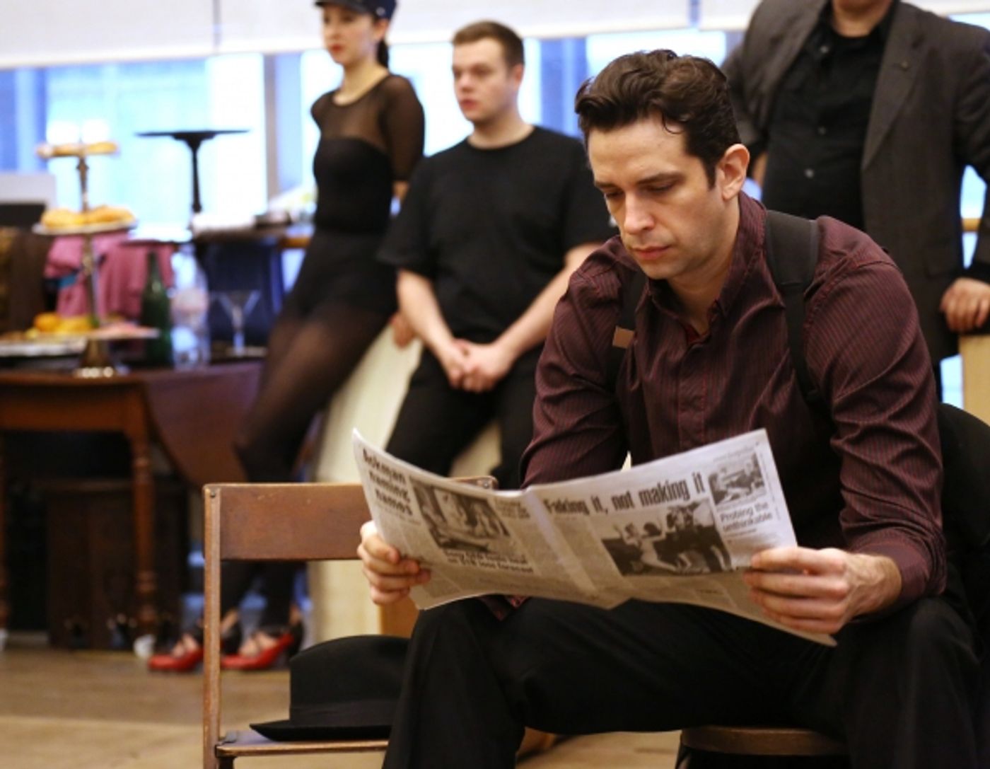 Photo Coverage: In Rehearsal with Zach Braff, Marin Mazzie & the Cast of BULLETS OVER BROADWAY!  Image