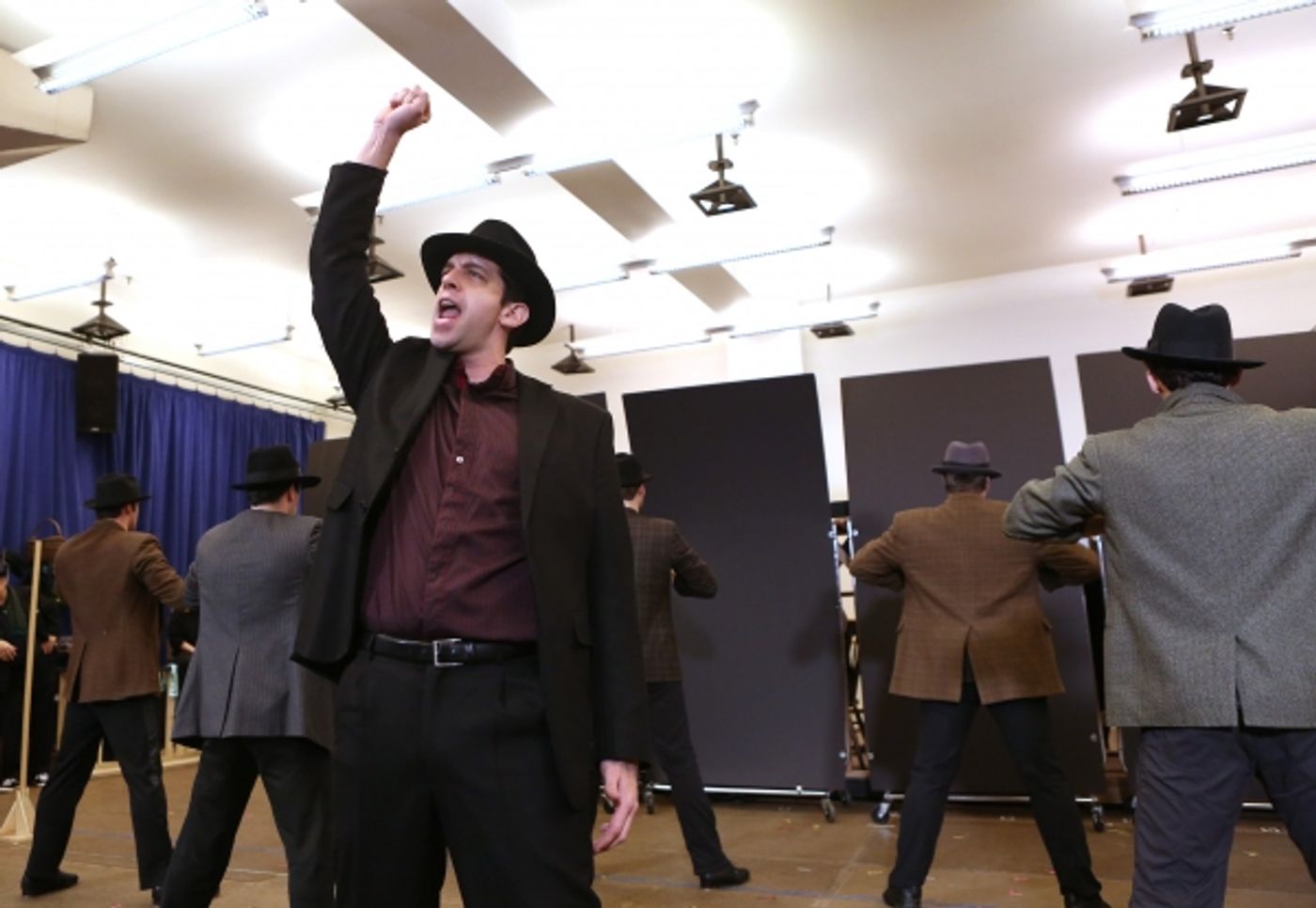 Photo Coverage: In Rehearsal with Zach Braff, Marin Mazzie & the Cast of BULLETS OVER BROADWAY!  Image