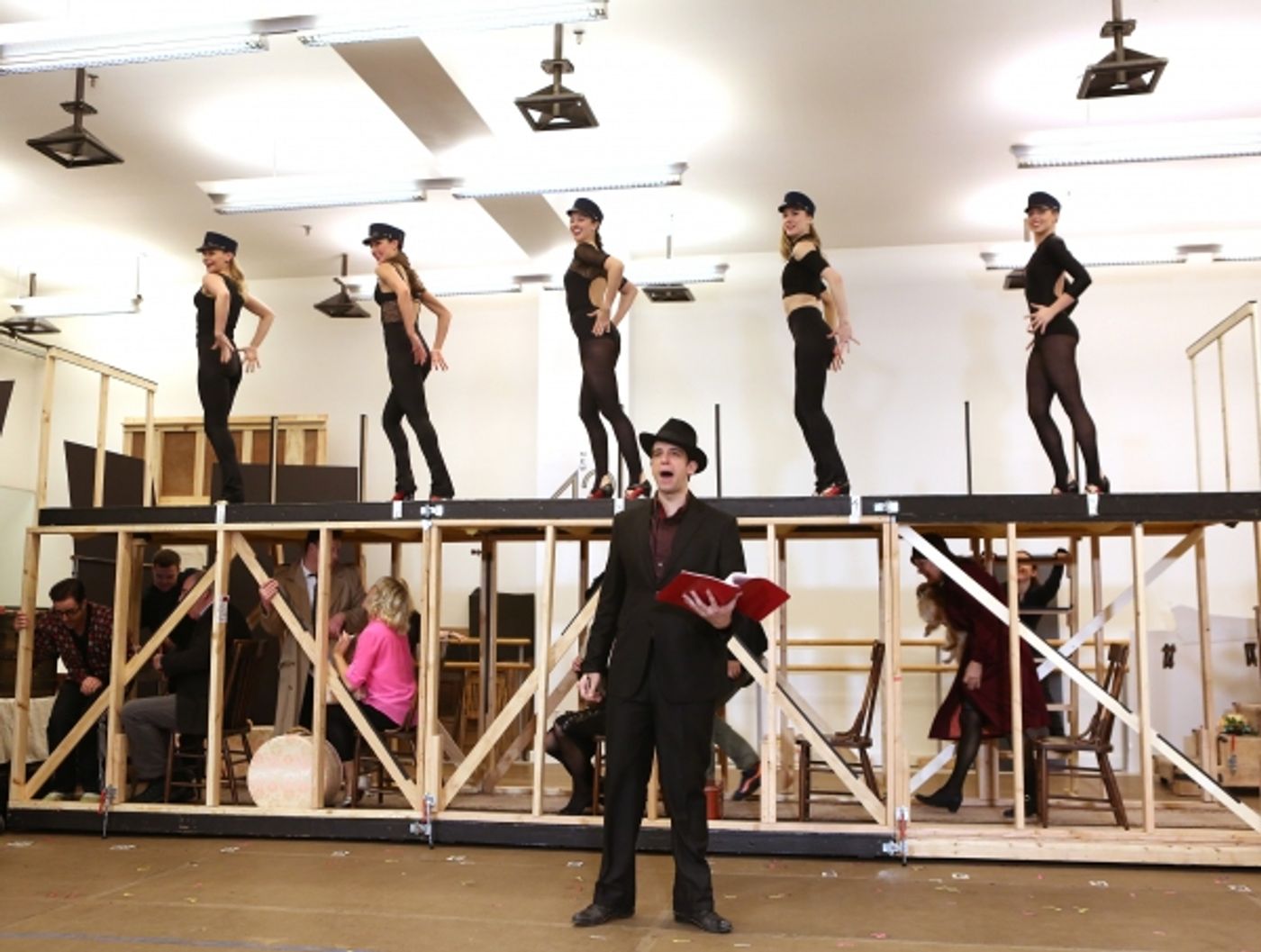 Photo Coverage: In Rehearsal with Zach Braff, Marin Mazzie & the Cast of BULLETS OVER BROADWAY!  Image