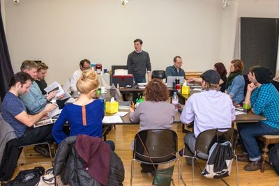 Scott Alan Evans (Director) addresses cast & production team Photo