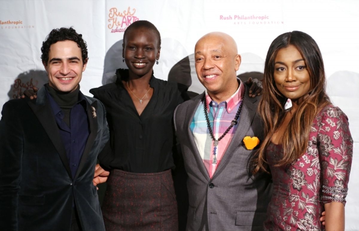 Zac Posen, Alek Wek, Russell Simmons, and Patina Miller  at 