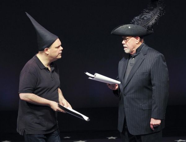 Brad Oscar as Sganarelle and Conrad John Schuck as Geronte Photo