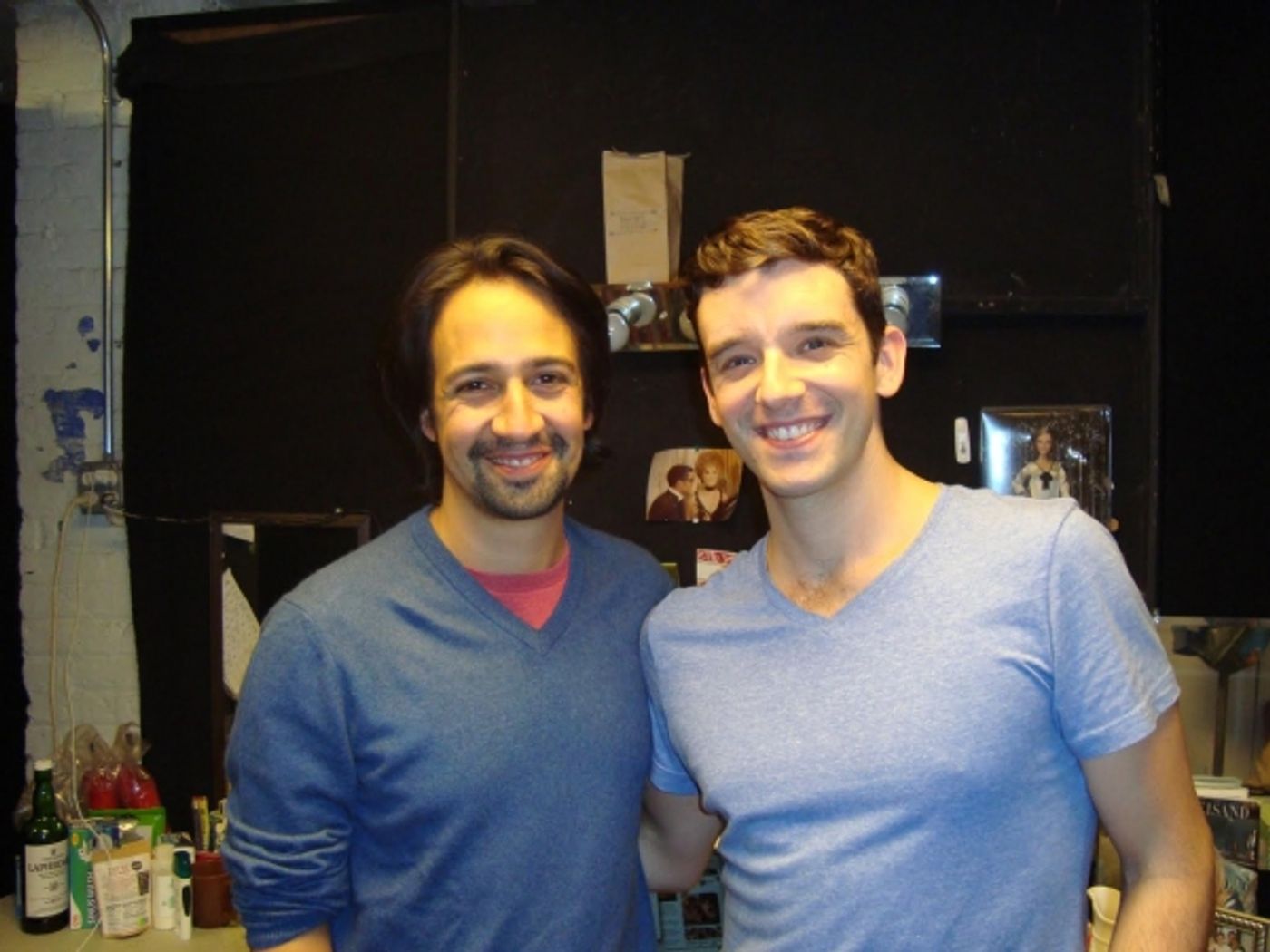 Photo Flash Exclusive: Lin-Manuel Miranda Visits Michael Urie at BUYER & CELLAR  Image