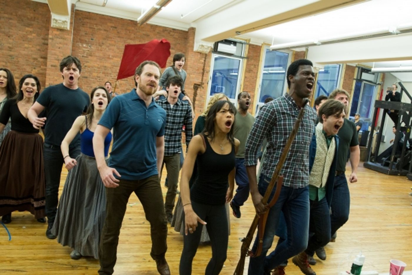Photo Flash: Raise the Barricade! In Rehearsal with the Company of Broadway-Bound LES MISERABLES  Image