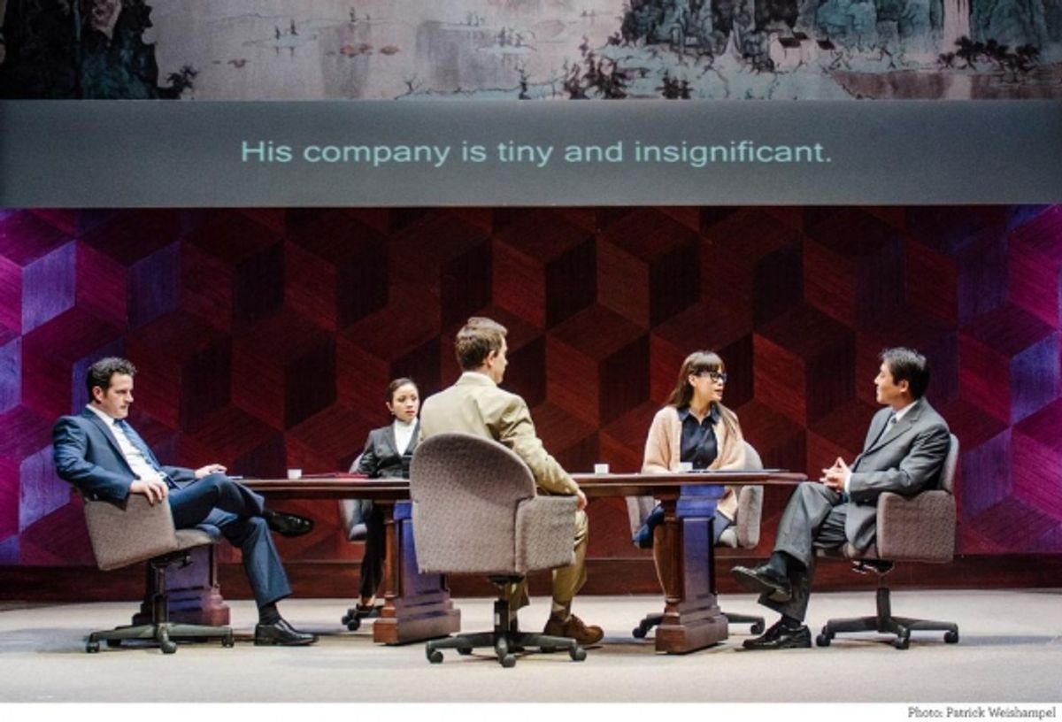 Peter O''Connor (Daniel Cavanaugh, the American businessman), Tina Chilip (Xi Yan, the Vice Minister of Culture), Jeff Locker (Peter Timms, an Englishman acting as a consultant in China), Rachel Lu (Miss Qian, the interpreter), Jian Xin (Cai Guoliang, the at 