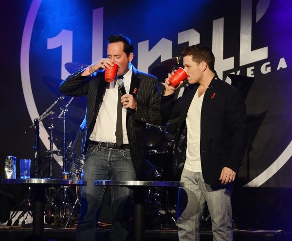 Mark Shunock with hypnotist Anthony Cools  Photo