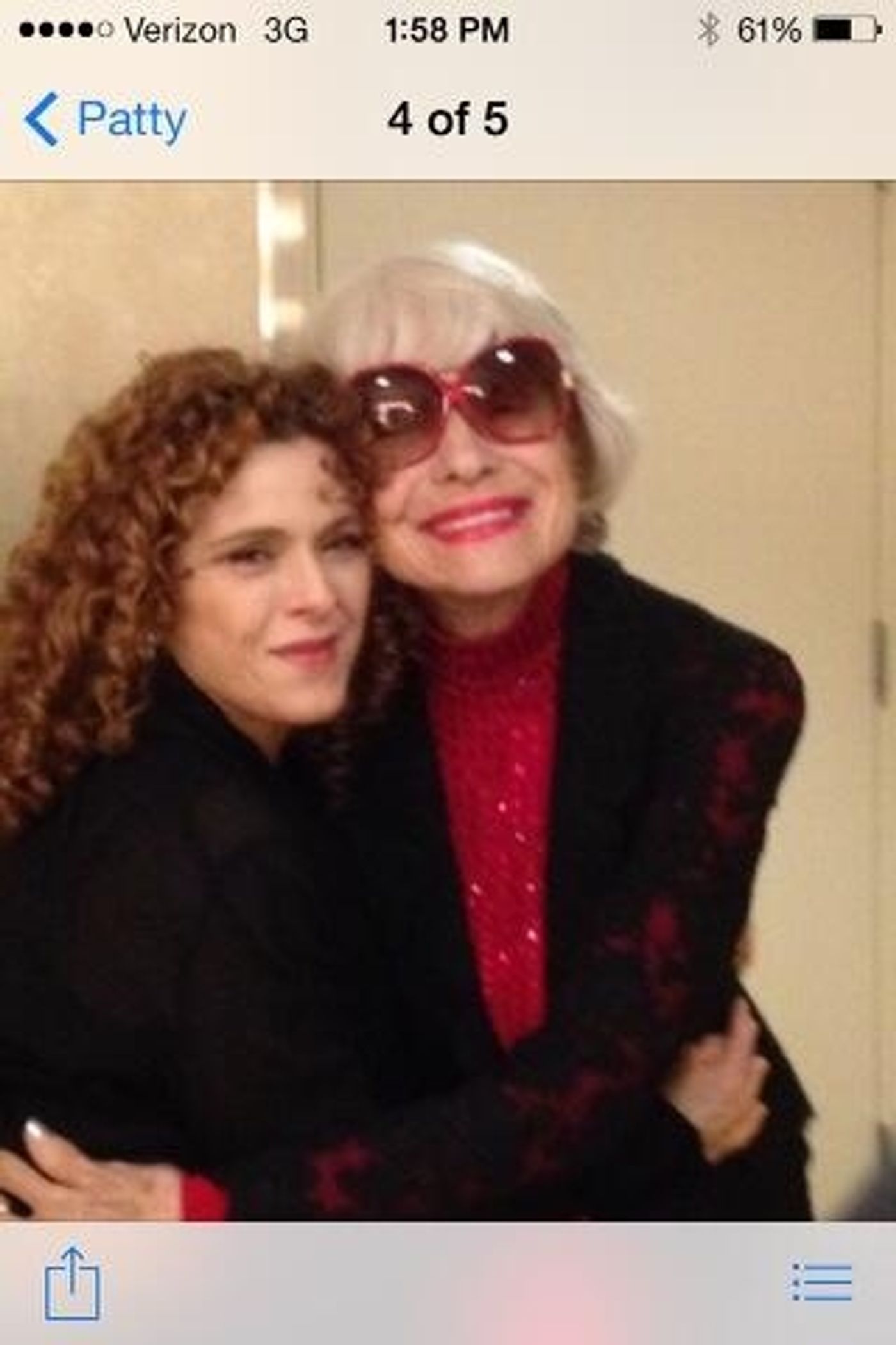 Photo Flash: Carol Channing Visits Bernadette Peters at the McCallum Photo Flash: Carol Channing Visits Bernadette Peters at the McCallum Image