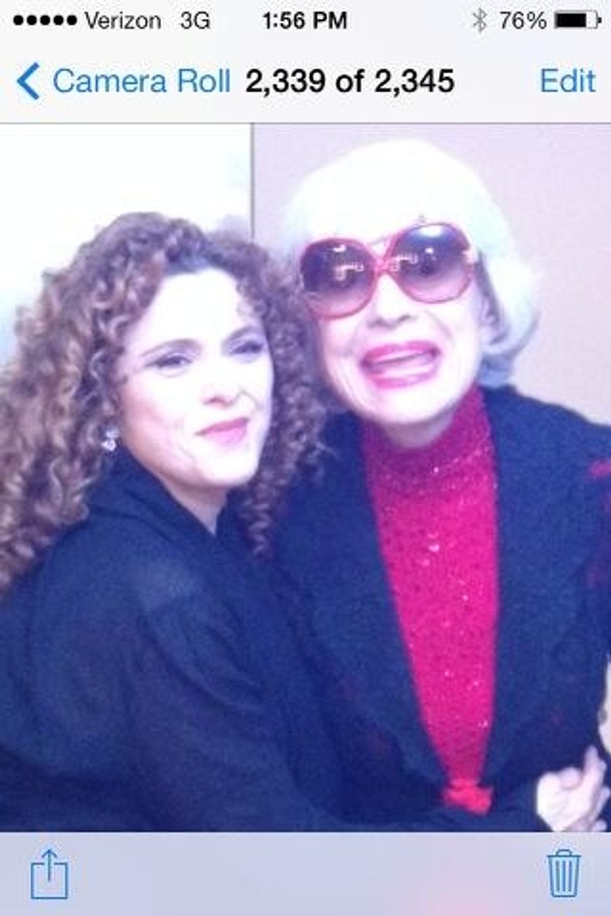 Bernadette Peters and Carol Channing at 