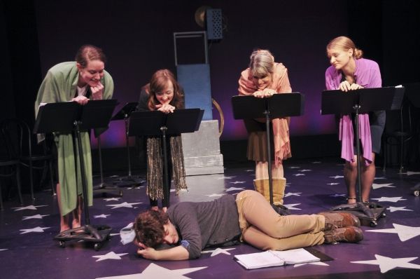 Allison Carr, Laura Darrell, Nancy Johnston and Emily Daly with Matt Dengler Photo