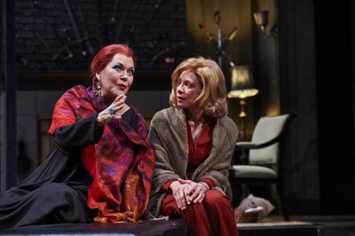 Actors Lynn Allison (left, as psychic Helga Ten Dorp) and Tracee Patterson (right, My Photo