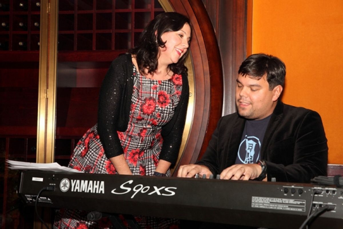 Robert Lopez and Kristen Anderson Lopez at 