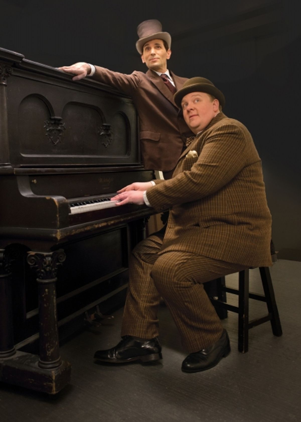 Michael Aaron Lindner (seated) as Addison Mizner and Andrew Rothenberg as Wilson Mizner  at 