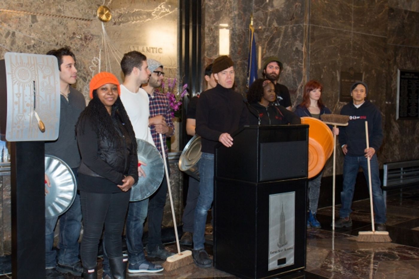 Photo Coverage: STOMP Cast Lights Empire State Building for 20th Anniversary!  Image