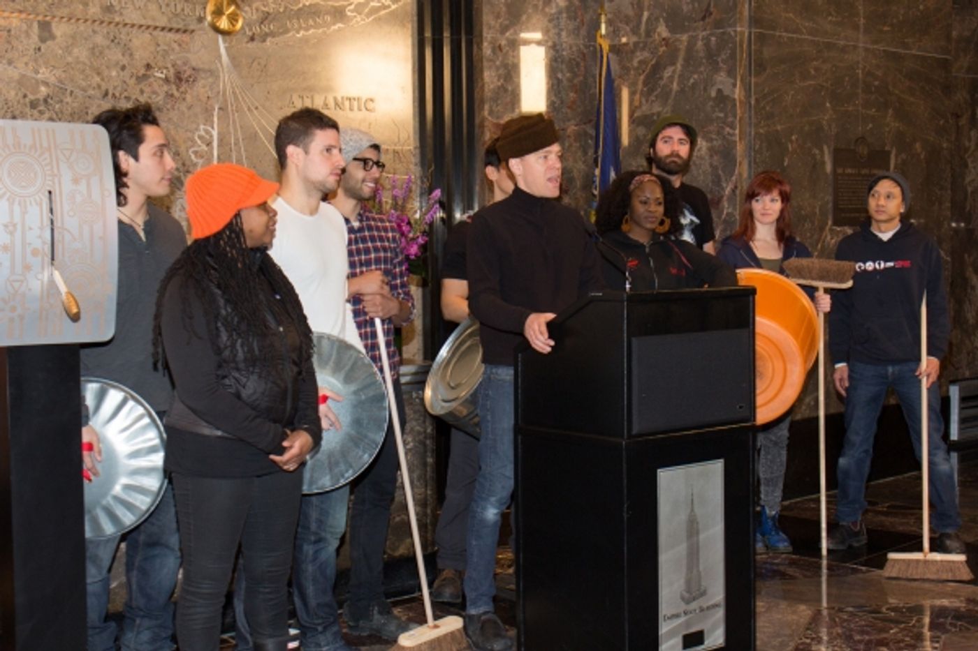 Photo Coverage: STOMP Cast Lights Empire State Building for 20th Anniversary!  Image