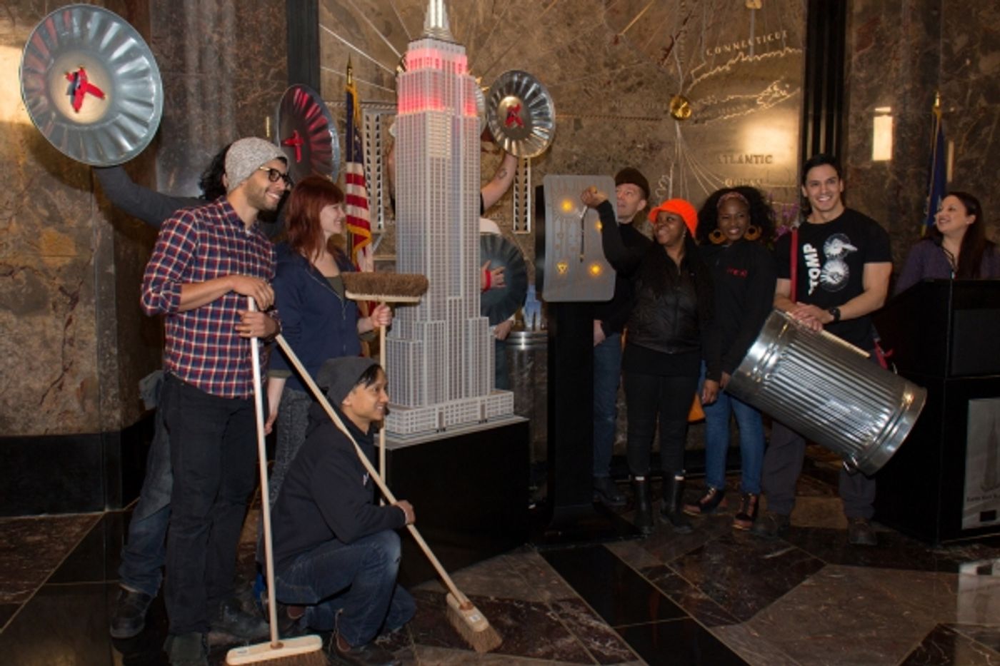 Photo Coverage: STOMP Cast Lights Empire State Building for 20th Anniversary!  Image
