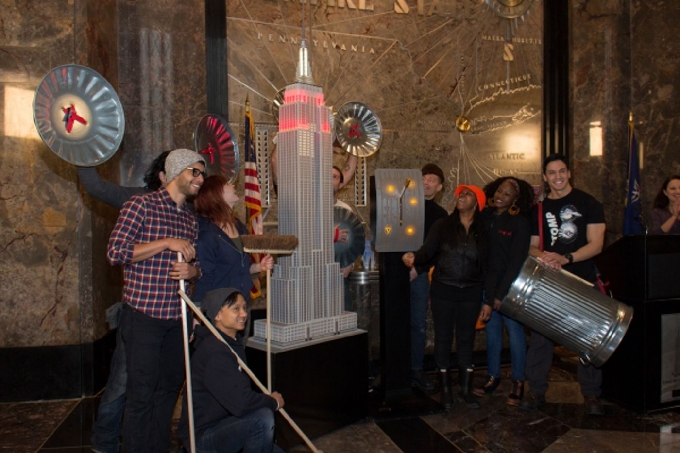 Photo Coverage: STOMP Cast Lights Empire State Building for 20th Anniversary!  Image
