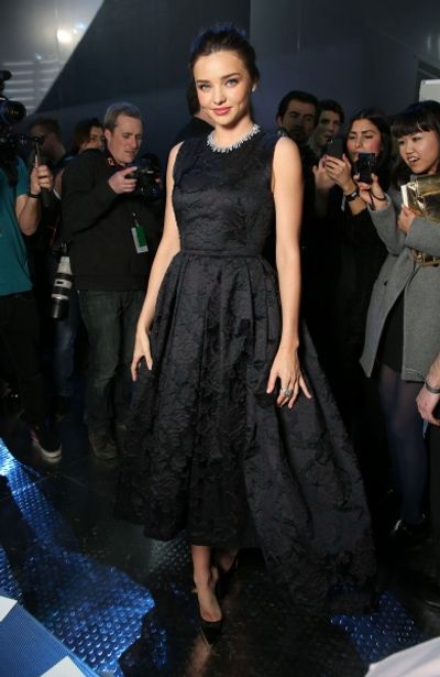 Miranda Kerr at the
H&M A/W 2014 show during Paris Fashion Week (Photo by Rex/REX USA Photo