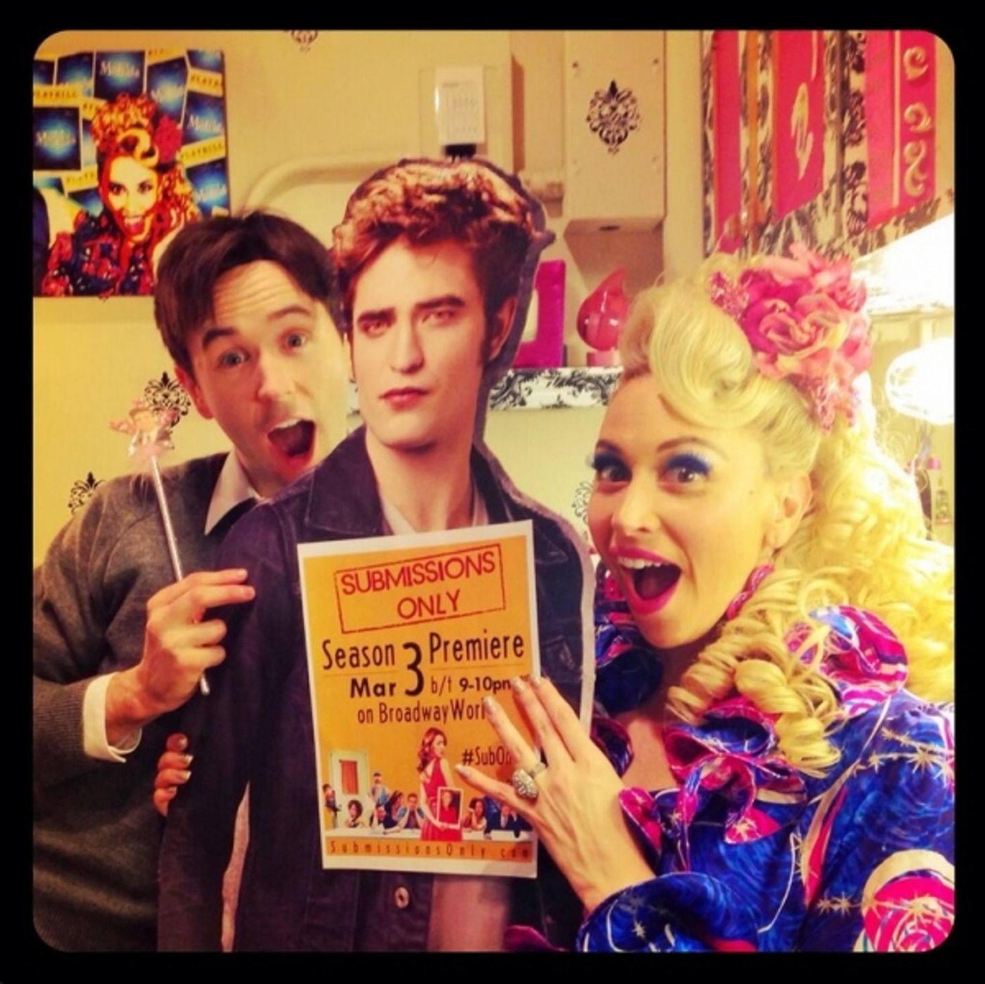 Photo Flash: Saturday Intermission Pics, March 1 - ROCKY, PHANTOM Pump for LES MIS; KINKY BOOTS Cast Passes the Heel & More!  Image