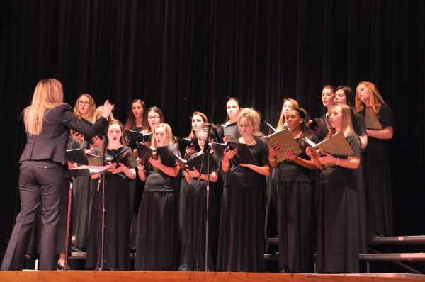 Chorus Director Caitlin Payne with the Immaculate Heart Academy Chamber Chorus Photo