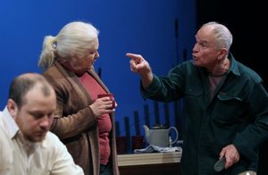 JP Guimont as Jack, Florence Lacey as Peg and Will Rhys as Gunner @ BroadwayWorld JP Guimont as Jack, Florence Lacey as Peg and Will Rhys as Gunner Photo