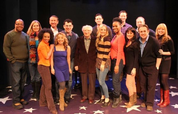 The cast:  (front row L to R)  Debra Walton, Jennifer Cody, Sheldon Harnick, Katie Ro Photo
