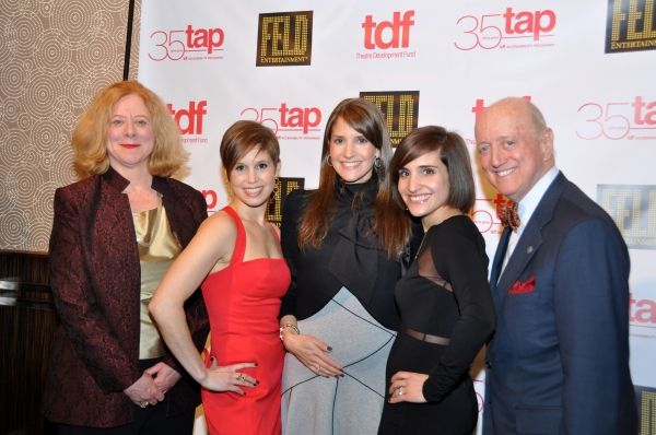 Victoria Bainey (TDF Board of Trustees), Nicole Feld, Alana Feld, Juliette Feld and E Photo
