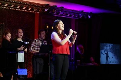 Amanda Savan with Joelle Lurie, Alyse Alan Louis, Jeremy Morse, and William Finn Photo