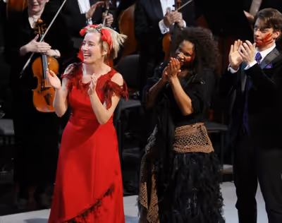 Emma Thompson, Audra McDonald, Christian Borle  Photo