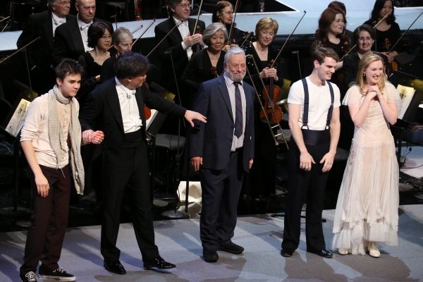 Kyle Brenn, Alan Gilbert, Stephen Sondheim, Jay Armstrong Johnson, Erin Mackey  Photo