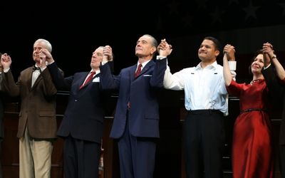 John McMartin, Michael McKean, Bryan Cranston, Brandon J. Dirden, and Betsy Aidem 
 Photo