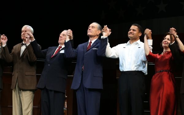 John McMartin, Michael McKean, Bryan Cranston, Brandon J. Dirden, and Betsy Aidem 
 Photo