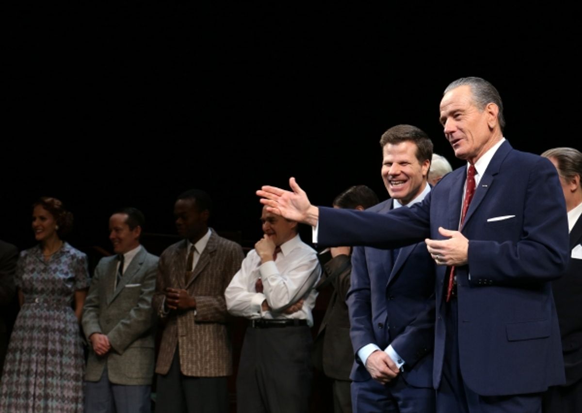 Director Bill Rauch, Robert Petkoff, John McMartin, Michael McKean, Bryan Cranston Playwright Robert Schenkkan and cast   at 