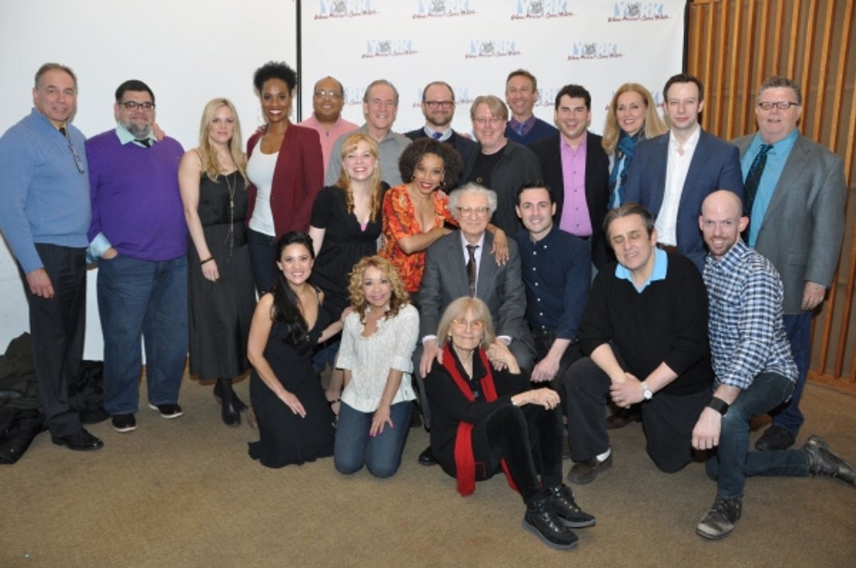 Andrew Levine (York Executive Director), James Morgan, Justyn Wade (Assistant Stage Manager), Christopher McGovern, Sheldon Harnick, Margery Gray Harnick and Greg Santos (Assistant Director) join the cast- Jennifer Cody, Katie Rose Clarke, Mark Jacoby, Ji at 