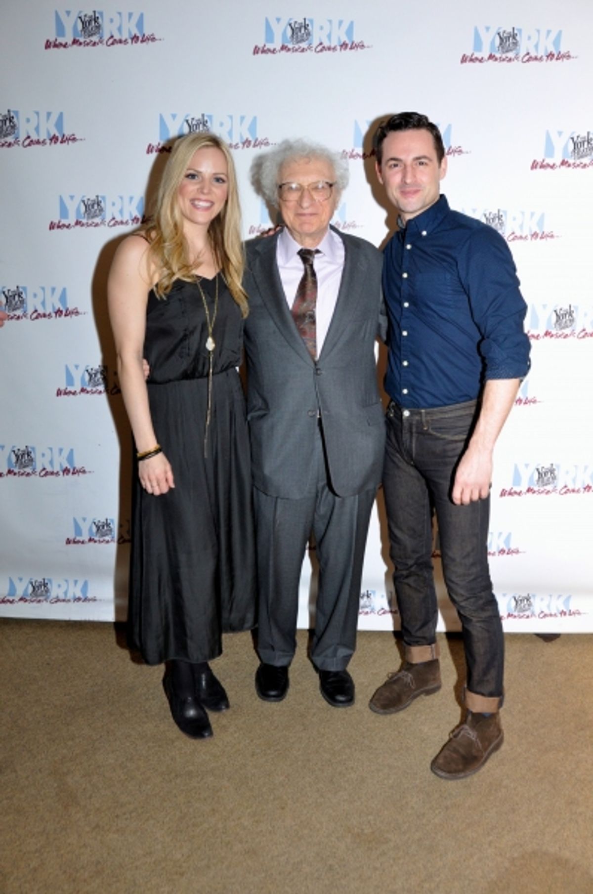 Katie Rose Clarke, Sheldon Harnick and Max Von Essen at 