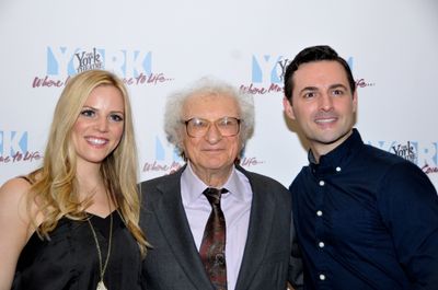 Katie Rose Clarke, Sheldon Harnick and Max Von Essen Photo