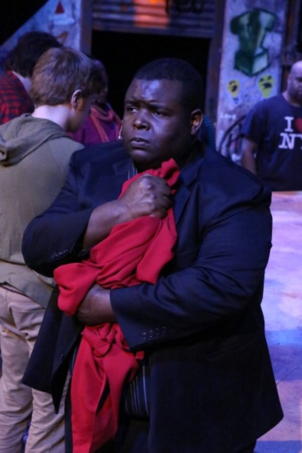 Marshall Jennings (as Collins) singing the reprise of ''I''ll Cover You'' Photo