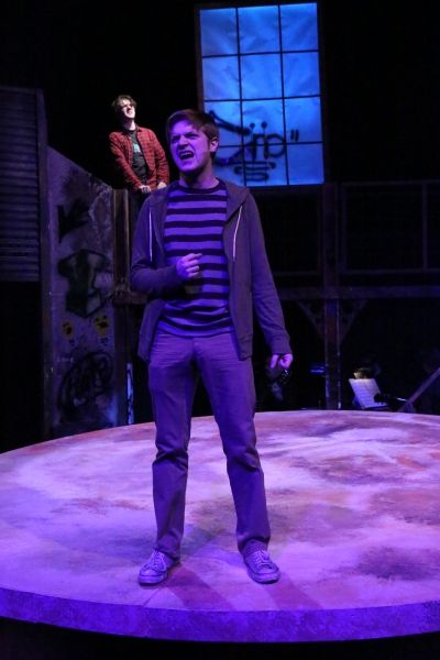 Jeremy Hyatt (as Mark, foreground) and Evan Fornachon (as Roger, in the background),  Photo