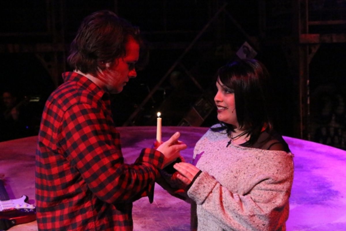 Evan Fornachon (Roger) and Anna Skidis (Mimi), singing ''Light My Candle'' at 