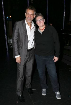 k.d. lang backstage with Brian Stokes Mitchell Photo